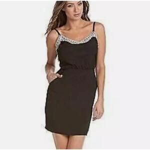 Bcbgeneration Black Lace Trim Spagetti Strap Dress Size 10
